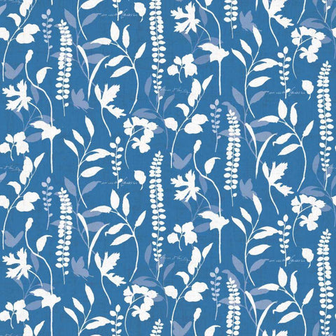 Blue and Green Garden Step 03A White Modern Wood Framed Art Print with Double Matting by Audit, Lisa