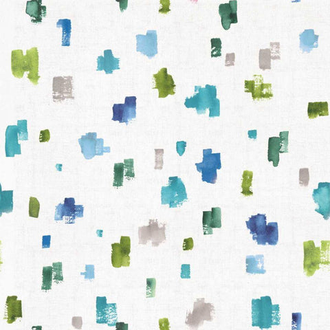 Blue and Green Garden Step 05B White Modern Wood Framed Art Print with Double Matting by Audit, Lisa