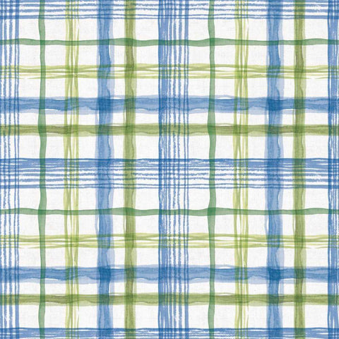 Blue and Green Garden Step 07 White Modern Wood Framed Art Print by Audit, Lisa