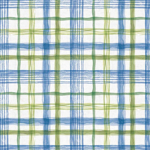 Blue and Green Garden Step 07 White Modern Wood Framed Art Print with Double Matting by Audit, Lisa