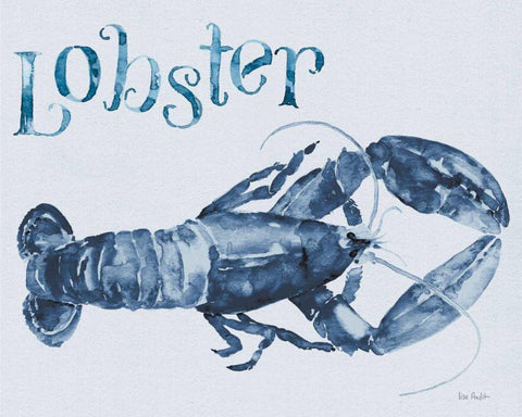 Beach House Kitchen Blue Lobster White Modern Wood Framed Art Print with Double Matting by Audit, Lisa