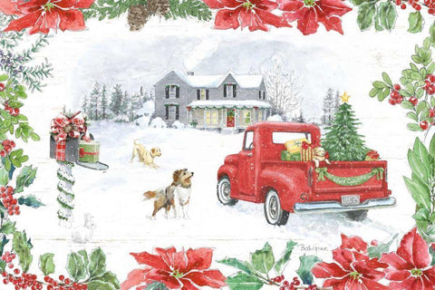 Farmhouse Holidays II Black Ornate Wood Framed Art Print with Double Matting by Grove, Beth