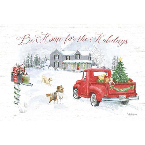 Farmhouse Holidays VI Gold Ornate Wood Framed Art Print with Double Matting by Grove, Beth