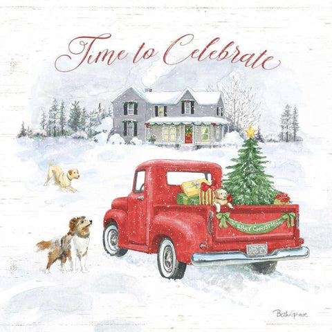 Farmhouse Holidays VIII Gold Ornate Wood Framed Art Print with Double Matting by Grove, Beth