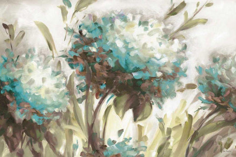 Hydrangea Field Neutral White Modern Wood Framed Art Print with Double Matting by Audit, Lisa