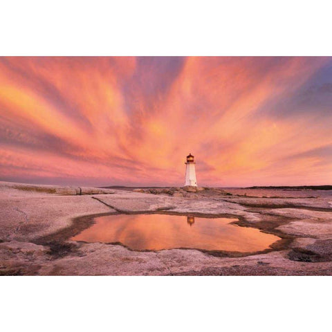 Peggys Cove Nova Scotia White Modern Wood Framed Art Print by Majchrowicz, Alan