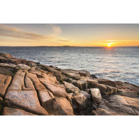 Acadia Sunrise Black Modern Wood Framed Art Print with Double Matting by Majchrowicz, Alan