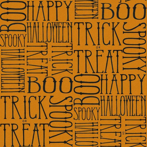 Vintage Halloween Pattern I White Modern Wood Framed Art Print with Double Matting by Miller, Sara Zieve