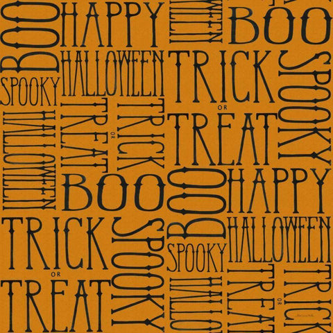 Vintage Halloween Pattern I Gold Ornate Wood Framed Art Print with Double Matting by Miller, Sara Zieve