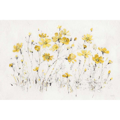 Wildflowers I Bright Yellow Gold Ornate Wood Framed Art Print with Double Matting by Audit, Lisa