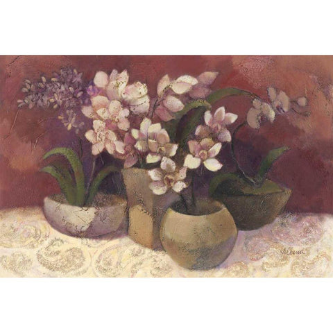 Orchid Dream White Modern Wood Framed Art Print by Hristova, Albena