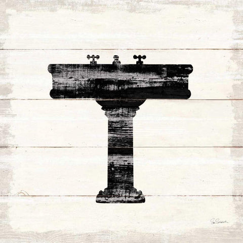 Shiplap Bath II White Modern Wood Framed Art Print with Double Matting by Schlabach, Sue