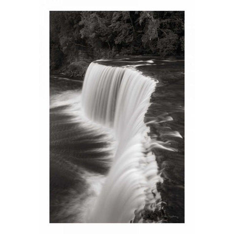 Tahquamenon Falls Michigan II BW White Modern Wood Framed Art Print by Majchrowicz, Alan