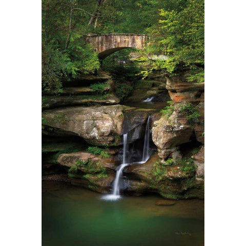 Upper Falls Old Mans Cave Black Modern Wood Framed Art Print with Double Matting by Majchrowicz, Alan