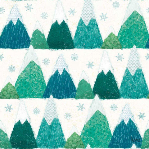 Festive Forest Pattern IIA White Modern Wood Framed Art Print by Charron, Veronique