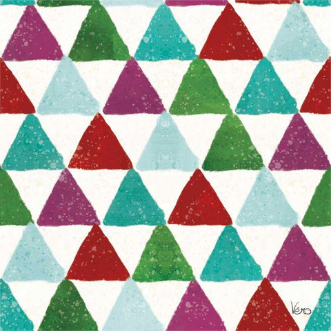 Festive Forest Pattern IVA White Modern Wood Framed Art Print with Double Matting by Charron, Veronique