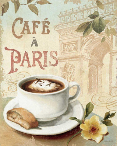 Cafe in Europe I White Modern Wood Framed Art Print with Double Matting by Audit, Lisa