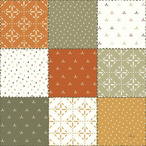 Harvest Village Pattern II White Modern Wood Framed Art Print by Marshall, Laura