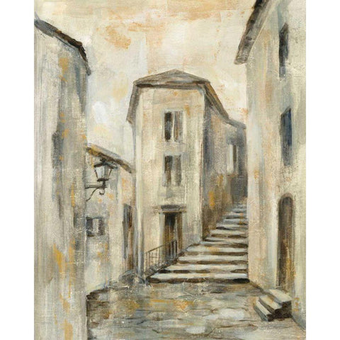 European Village I v2 Crop Black Modern Wood Framed Art Print with Double Matting by Vassileva, Silvia