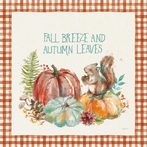 Autumn Friends IV Pattern VA Black Modern Wood Framed Art Print by Urban, Mary