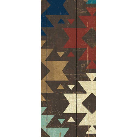 Native Tapestry White Modern Wood Framed Art Print by Mullan, Michael