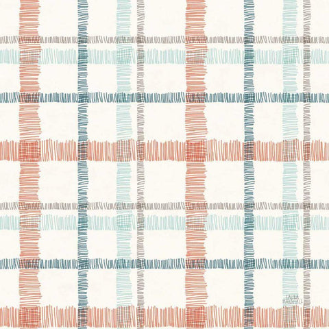Seaside Village Pattern VA White Modern Wood Framed Art Print by Marshall, Laura