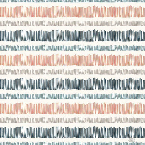 Seaside Village Pattern VIIIA White Modern Wood Framed Art Print with Double Matting by Marshall, Laura