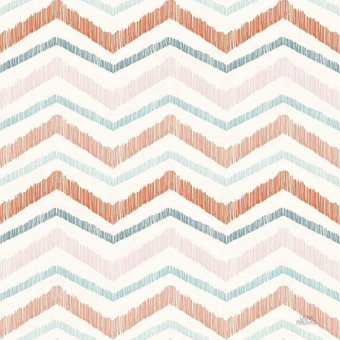 Seaside Village Pattern XIIIA White Modern Wood Framed Art Print by Marshall, Laura