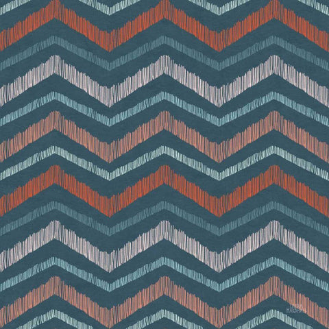 Seaside Village Pattern XIIIB Black Ornate Wood Framed Art Print with Double Matting by Marshall, Laura