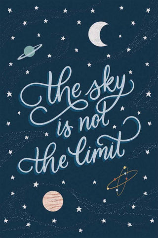 Sky is not the limit White Modern Wood Framed Art Print with Double Matting by Thorns, Becky