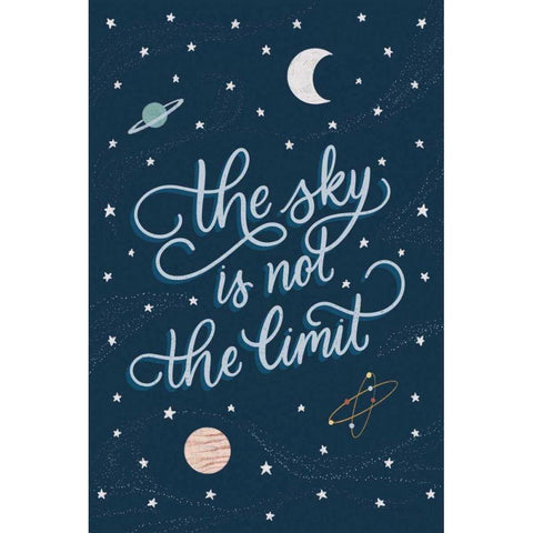 Sky is not the limit Black Modern Wood Framed Art Print by Thorns, Becky