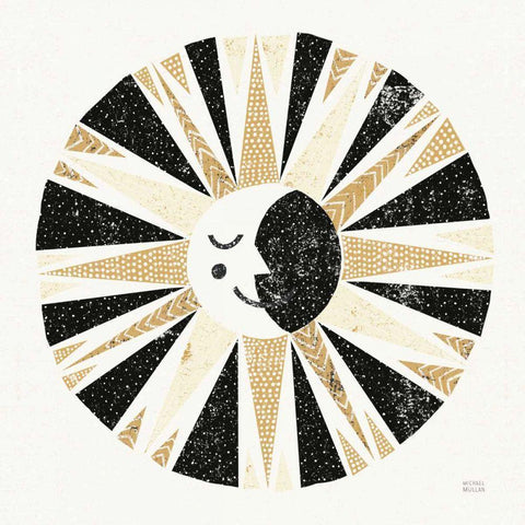 Moonshine Black Gold Sq Black Modern Wood Framed Art Print by Mullan, Michael