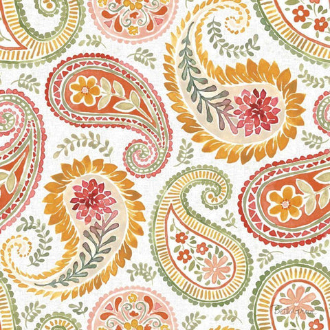 Harvest Bouquet Pattern IIIA White Modern Wood Framed Art Print by Grove, Beth