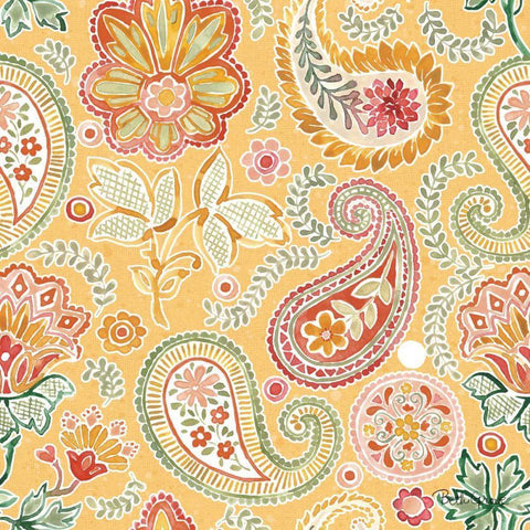 Harvest Bouquet Pattern VIIE White Modern Wood Framed Art Print with Double Matting by Grove, Beth