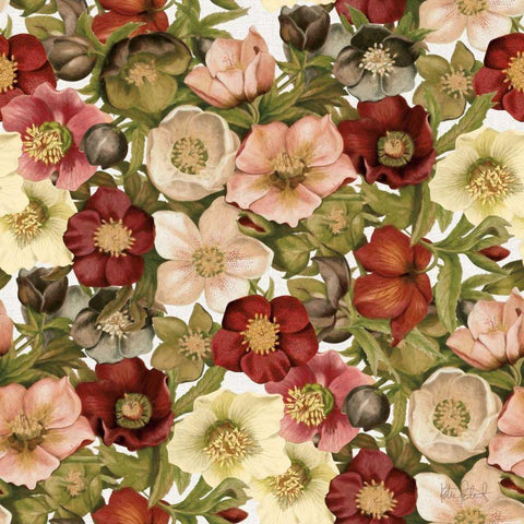 Vintage Petals Pattern I Gold Ornate Wood Framed Art Print with Double Matting by Pertiet, Katie