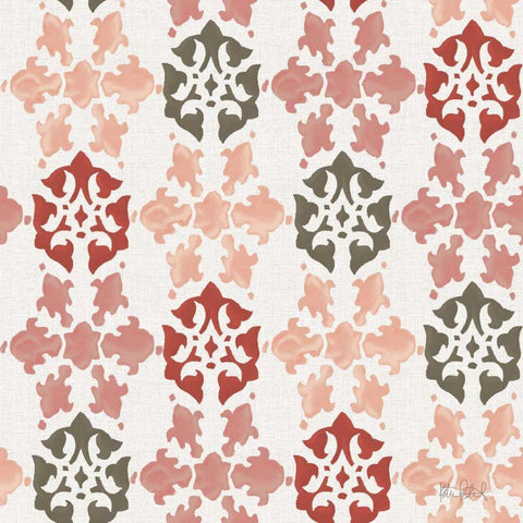 Vintage Petals Pattern VA White Modern Wood Framed Art Print with Double Matting by Pertiet, Katie