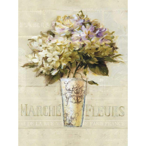 Marche de Fleurs Bouquet Black Modern Wood Framed Art Print with Double Matting by Audit, Lisa