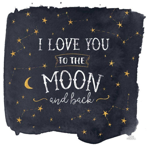 Celestial Love I Sq Black Ornate Wood Framed Art Print with Double Matting by Marshall, Laura