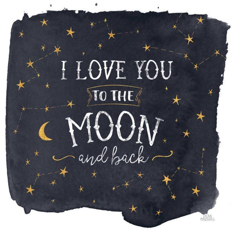 Celestial Love I Sq Black Modern Wood Framed Art Print by Marshall, Laura