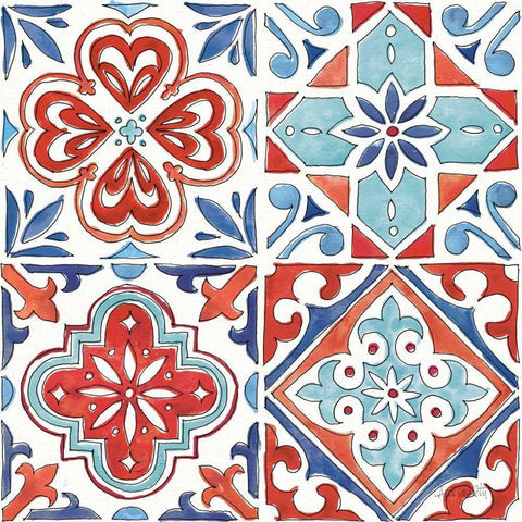 Americana Mood Pattern VII Gold Ornate Wood Framed Art Print with Double Matting by Tavoletti, Anne