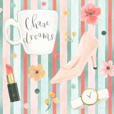 Chase Dreams Pattern VB White Modern Wood Framed Art Print with Double Matting by Jackson, Jenaya