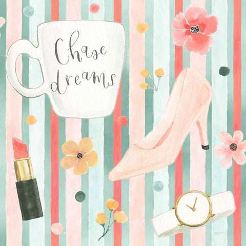 Chase Dreams Pattern VB White Modern Wood Framed Art Print by Jackson, Jenaya