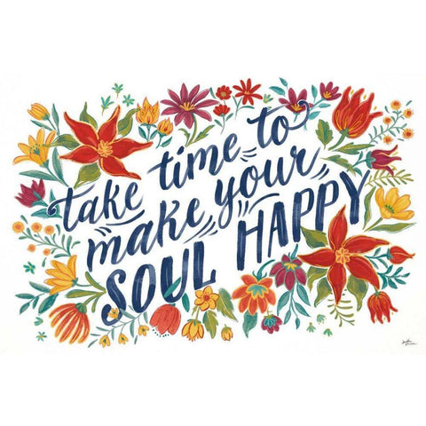 Happy Thoughts I White Gold Ornate Wood Framed Art Print with Double Matting by Penner, Janelle