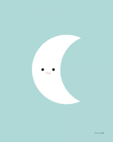 Moon White Modern Wood Framed Art Print with Double Matting by Kelle, Ann