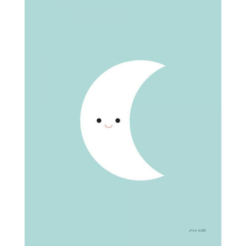 Moon Black Modern Wood Framed Art Print by Kelle, Ann