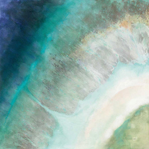 Coastal Diamond White Modern Wood Framed Art Print by Nai, Danhui