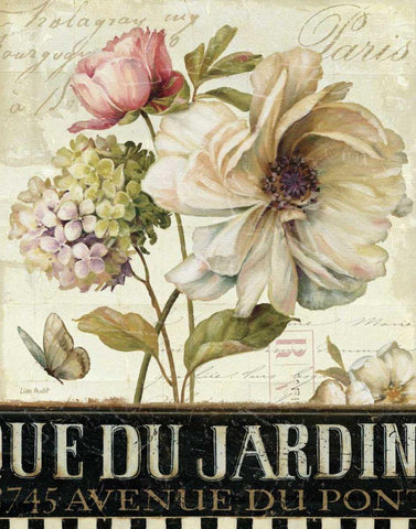 Marche de Fleurs II White Modern Wood Framed Art Print with Double Matting by Audit, Lisa