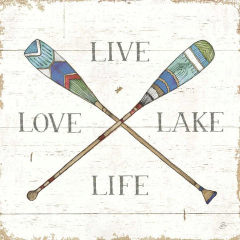 Lake Sketches VI Color White Modern Wood Framed Art Print with Double Matting by Brissonnet, Daphne