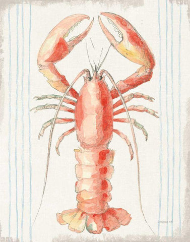 Floursack Nautical II no Words White Modern Wood Framed Art Print with Double Matting by Nai, Danhui