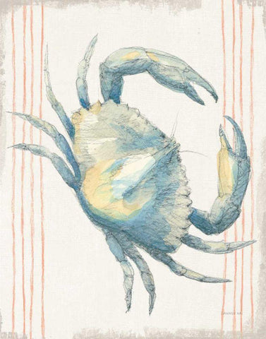 Floursack Nautical III no Words White Modern Wood Framed Art Print with Double Matting by Nai, Danhui